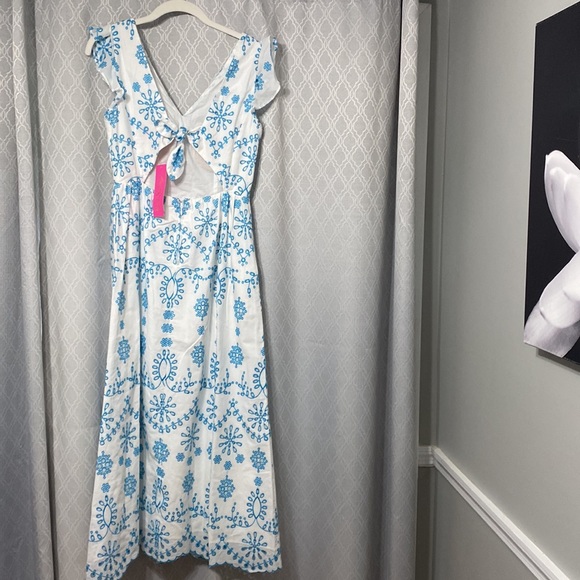 Lilly Pulitzer-Lilly Yanne Flutter Sleeve Eyelet midi dress - Picture 2 of 4